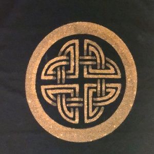 Handmade bleach painted . Celtic knot design. Eye catching both front and back